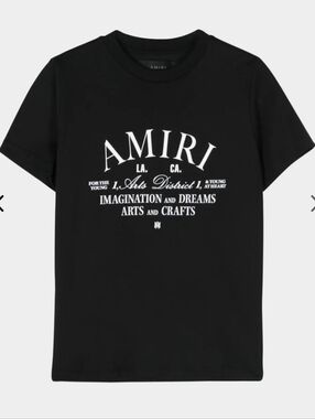 AMIRI Black Kids Graphic Logo Tee with White Print